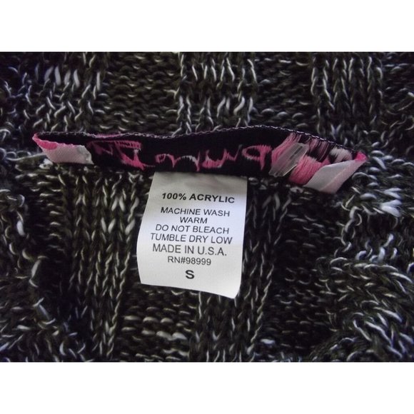 Knit Minded Small Green & White Marled Long Sleeve Cold Shoulder Sweater - Picture 7 of 7